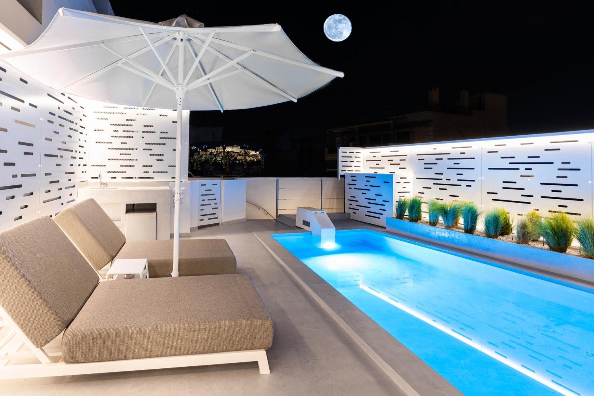 Ma Maison No5 Penthouse Loft, Private Heated Pool, Acropolis View, Ultra High Speed Internet 300 Mbps, Short Walk To Acropolis, Parking Upon Request, 1' From Metro Aten Exteriör bild